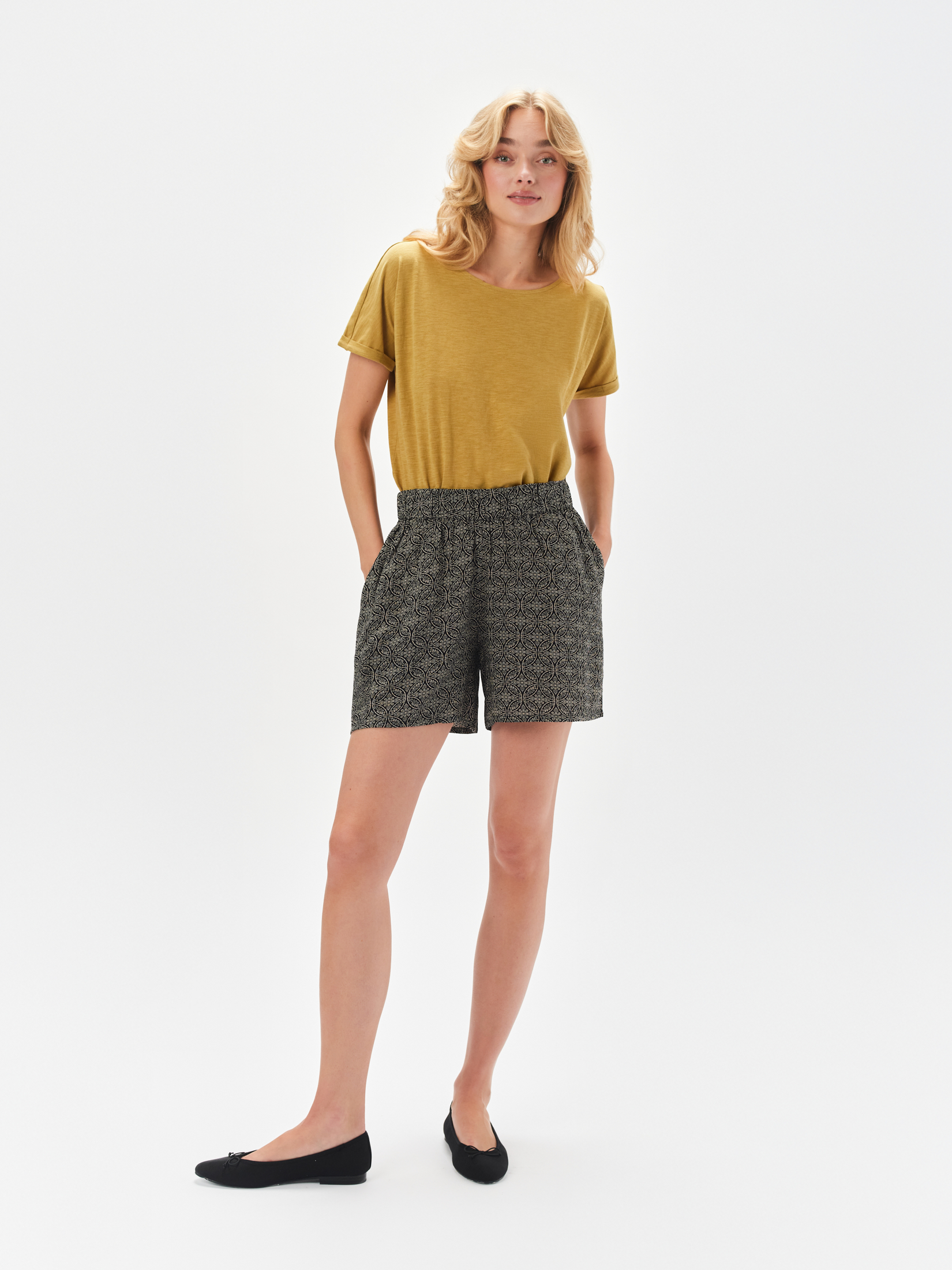 T-shirt bawełniany w kolorze khaki 