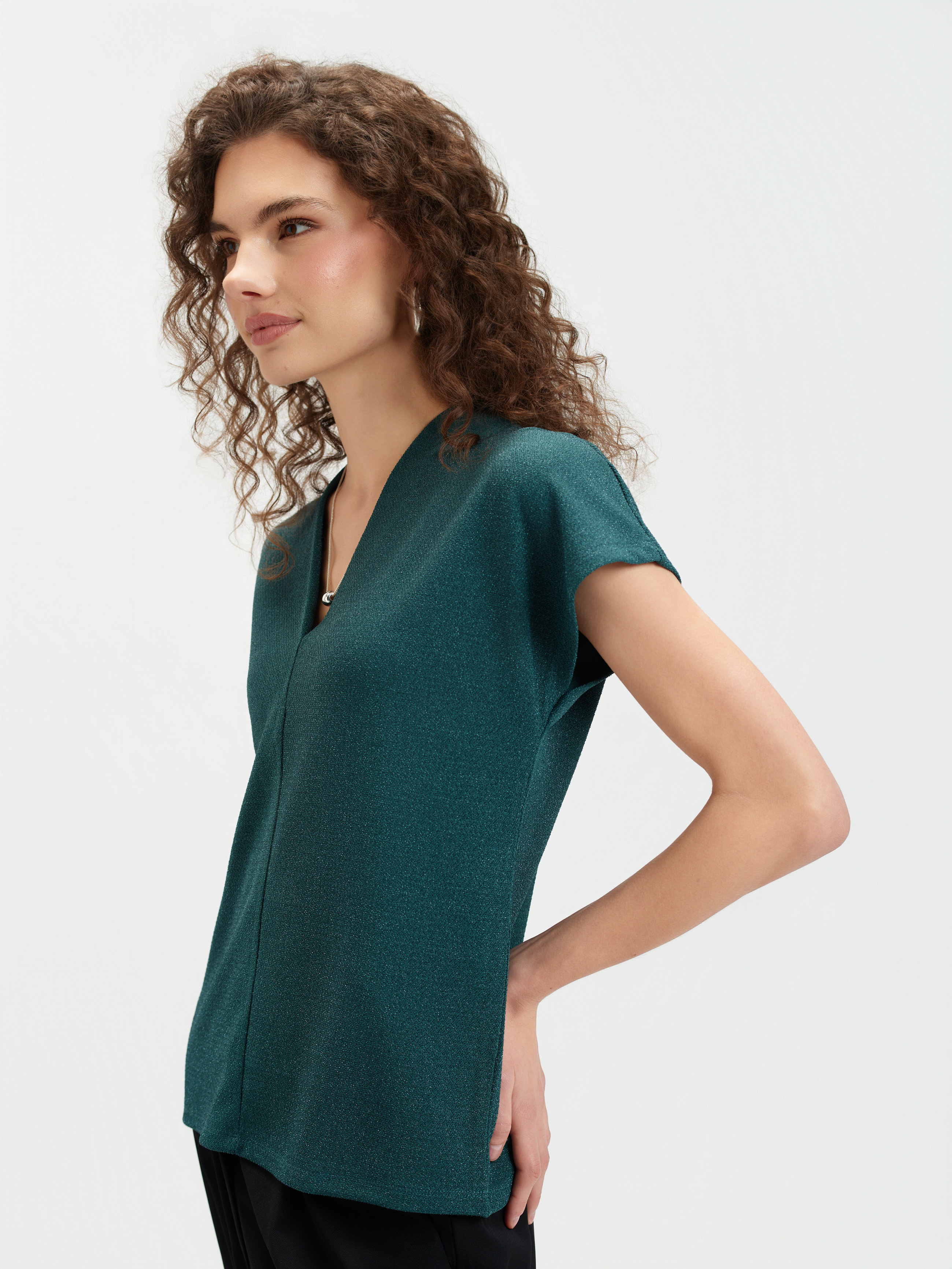 Ciemnozielony luźny top 