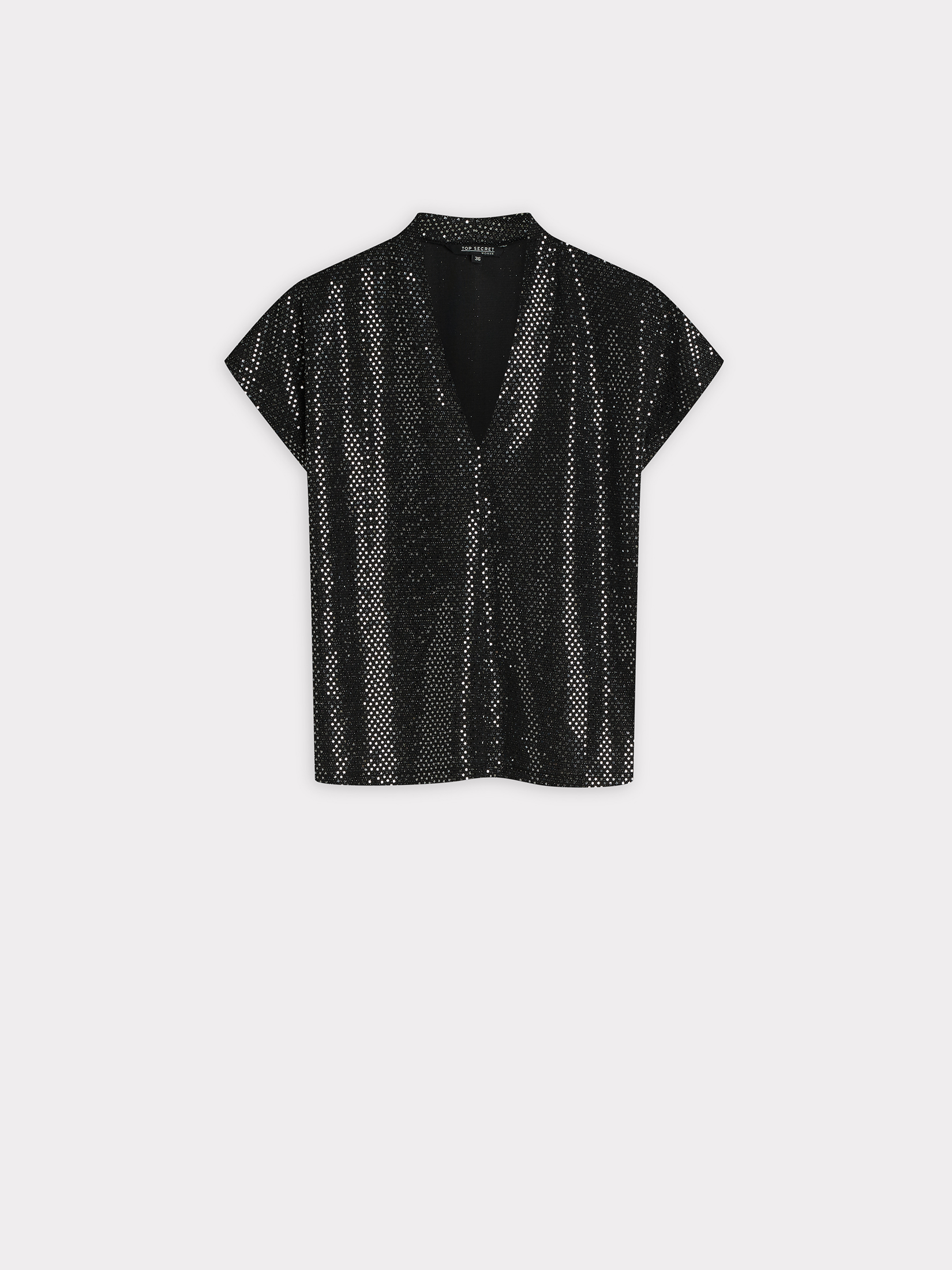 Czarny top z błyskiem 