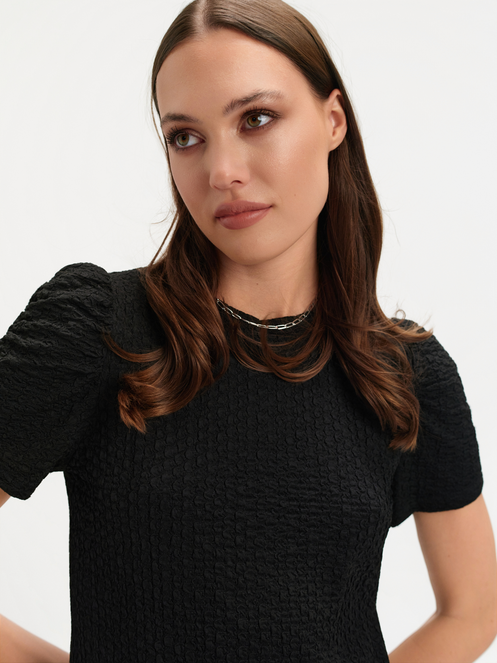 Czarny top z fakturą 