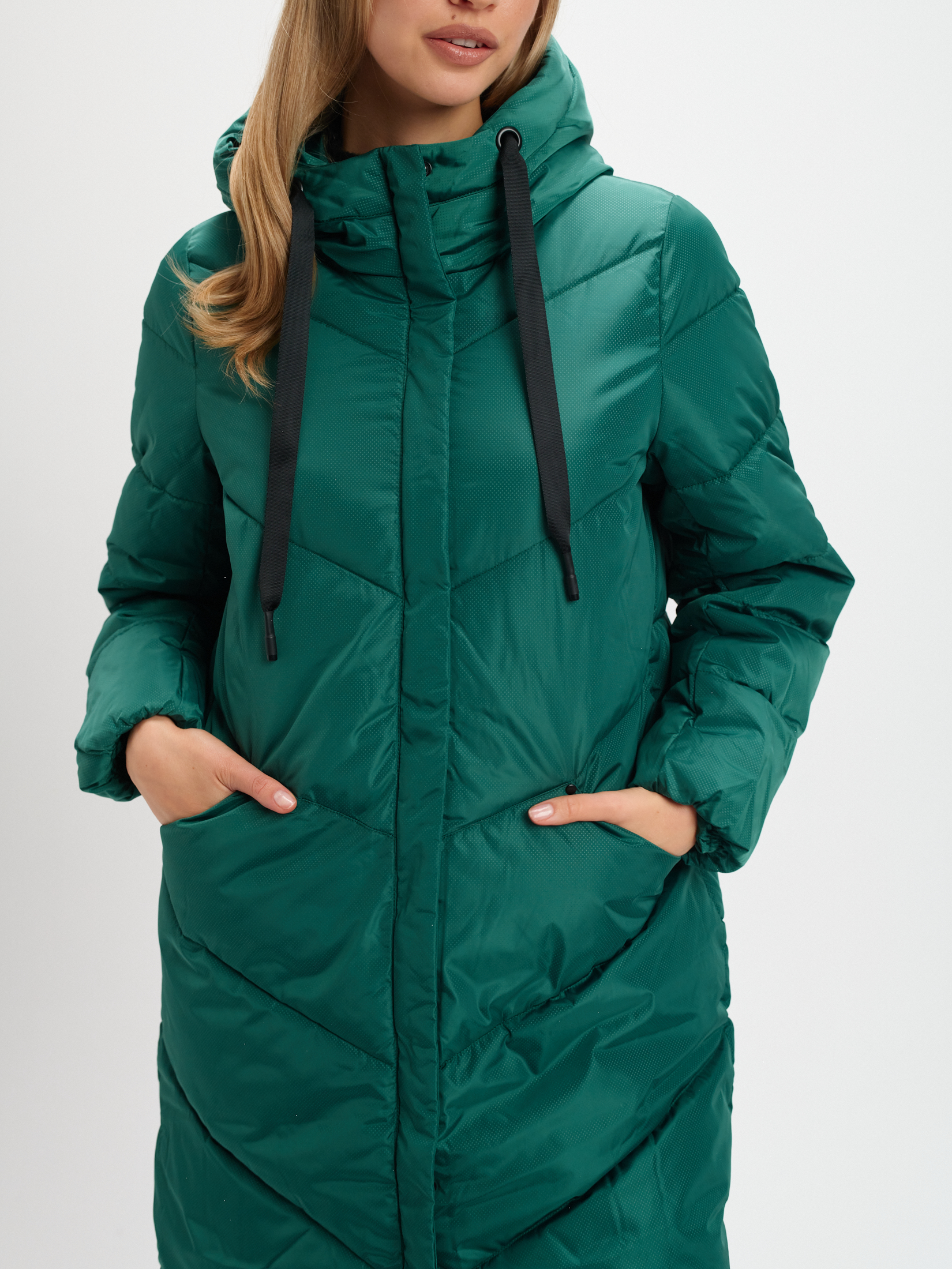 Ciemnozielona długa kurtka 